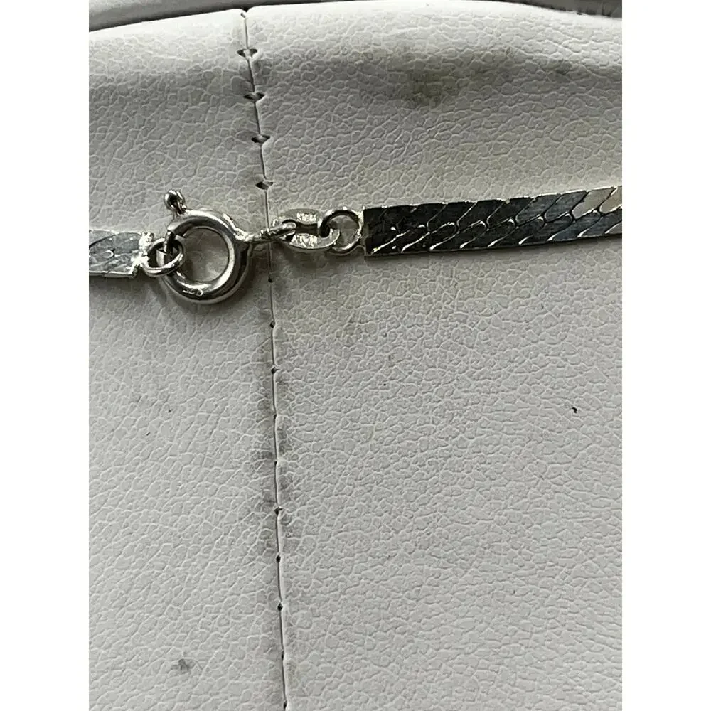 TJ Sterling Silver Moonstone Amethyst Bezel‎ Cabachon pendant Snake Necklace